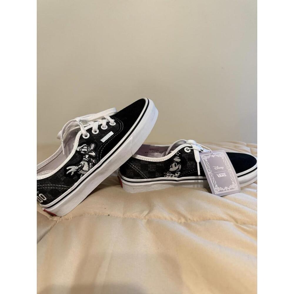 Vans Authentic Disney 100th Anniversary Mickey Donald Black Sneakers Kids 4